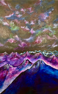 A view from Icy Mountains. Original Acrylic Painting. 30x48 inch on 3D canvas