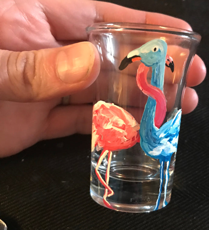 Hand Painted 2 oz glasses