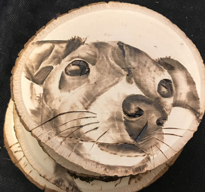 Pyrography Portraits on Coasters